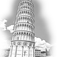 Buy canvas prints of The famous tower of Pisa - important landmark in Tuscany by Erik Lattwein