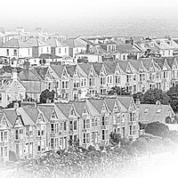 Buy canvas prints of The houses of St Ives in Cornwall England by Erik Lattwein