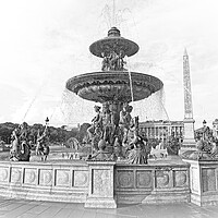 Buy canvas prints of Beautiful fountain on Concorde Square in Paris by Erik Lattwein