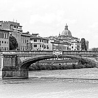 Buy canvas prints of The bridges over River Arno in Florence  by Erik Lattwein