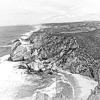 Buy canvas prints of The rocky coast of Cabo da Roca in Portugal by Erik Lattwein