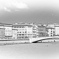 Buy canvas prints of River Arno in the city of Pisa on a wonderful day by Erik Lattwein
