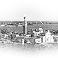 Buy canvas prints of Aerial view over St Giorgio in Venice by Erik Lattwein