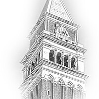 Buy canvas prints of Campanile Tower at St Marks square in Venice - San Marco by Erik Lattwein