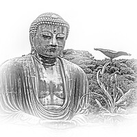Buy canvas prints of World famous Daibutsu Buddha - the Great Buddha Statue in Kamaku by Erik Lattwein