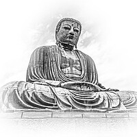 Buy canvas prints of Famous Great Buddha in Kamakura Daibutsu Temple by Erik Lattwein