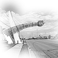 Buy canvas prints of The famous Route 66 Gate in Tulsa Oklahoma by Erik Lattwein