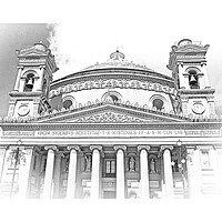 Buy canvas prints of Mosta Rotanda - famous cathedral on the Island of Malta by Erik Lattwein