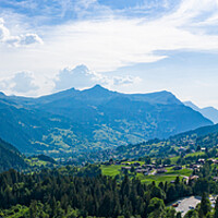 Buy canvas prints of Wonderful landscape in the Swiss Alps - panoramic view by Erik Lattwein