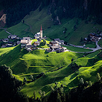 Buy canvas prints of Amazing village with chapel in the South Tyrolean Alps in Italy by Erik Lattwein
