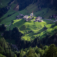 Buy canvas prints of Amazing village with chapel in the South Tyrolean Alps in Italy by Erik Lattwein