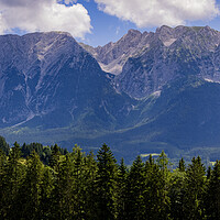 Buy canvas prints of Typical panoramic view in the Austrian Alps with mountains and fir trees - Mount Loser Altaussee by Erik Lattwein