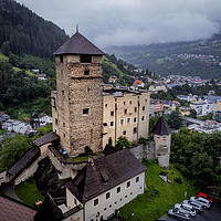 Buy canvas prints of Landeck Castle in the Tyrolean village of Landeck in Austria - ISCHGL, AUSTRIA, EUROPE - AUGUST 5, 2021 by Erik Lattwein