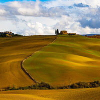 Buy canvas prints of Colorful Tuscany in Italy - the typical landscape and rural fiel by Erik Lattwein