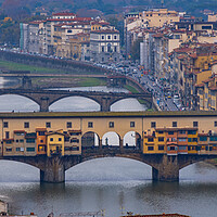 Buy canvas prints of Ponte Vecchiio Bridge in the city of Florence in Italy Tuscany by Erik Lattwein