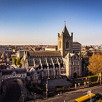 Buy canvas prints of Christ Church Cathedral in Dublin - aerial view by Erik Lattwein