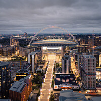 Buy canvas prints of Wembley Park London by night by Erik Lattwein