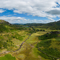 Buy canvas prints of The amazing landcape of the Lake District National Park - aerial view from above by Erik Lattwein