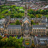 Buy canvas prints of Glasgow University from above - aerial view by Erik Lattwein