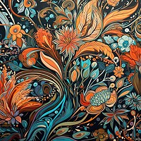 Buy canvas prints of Floral patterns of organic forms and blossoms by Erik Lattwein