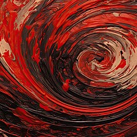 Buy canvas prints of Abstract spiral in red and black by Erik Lattwein