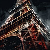 Buy canvas prints of Eiffel Tower Paris - abstract painting by Erik Lattwein