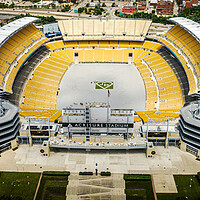 Buy canvas prints of Acrisure Stadium in Pittsburgh - aerial view - PITTSBURGH, USA - JUNE 09, 2023 by Erik Lattwein