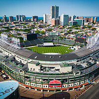 Buy canvas prints of Wrigley Field Baseball stadium Chicago - home of the Chicago Cubs - CHICAGO, USA - JUNE 06, 2023 by Erik Lattwein