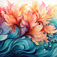 Buy canvas prints of Harmonious Watercolor Whirls Delicate watercolor swirl - abstrac by Erik Lattwein