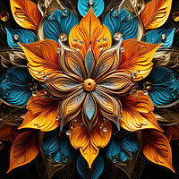 Buy canvas prints of Symmetrical Kaleidoscope Intricate symmetrical pattern - abstrac by Erik Lattwein