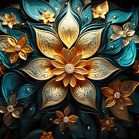 Buy canvas prints of Symmetrical Kaleidoscope Intricate symmetrical pattern - abstrac by Erik Lattwein