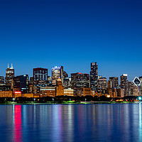 Buy canvas prints of Amazing Chicago skyline in the evening - CHICAGO,  by Erik Lattwein