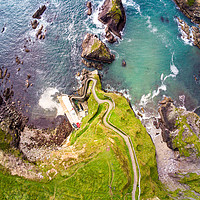 Buy canvas prints of Amazing aerial view over Dunquin Pier Ireland on D by Erik Lattwein