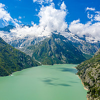 Buy canvas prints of Mountain Lake in the Swiss Alps - Switzerland from by Erik Lattwein