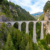 Buy canvas prints of Famous viaduct near Filisur in the Swiss Alps call by Erik Lattwein
