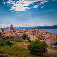 Buy canvas prints of View over Saint Tropez in France located at the Me by Erik Lattwein