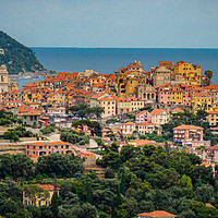 Buy canvas prints of The colorful city of Imperia in Italy by Erik Lattwein