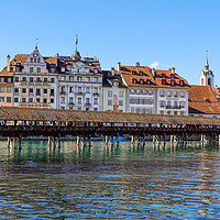 Buy canvas prints of City Center of Lucerne in Switzerland on a sunny d by Erik Lattwein