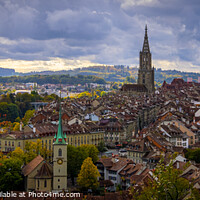 Buy canvas prints of Panoramic view over the city of Bern - the capital city of Switzerland by Erik Lattwein