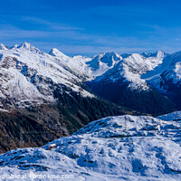 Buy canvas prints of The glaciers in the Swiss Alps - snow covered mountains in Switzerland by Erik Lattwein