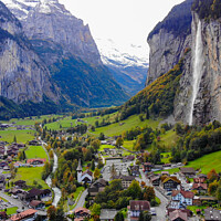 Buy canvas prints of Lauterbrunnen in Switzerland - a wonderful village in the Swiss Alps by Erik Lattwein