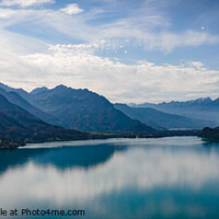 Buy canvas prints of Anazing view over Lake Brienz in Switzerland by Erik Lattwein