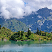 Buy canvas prints of Amazing Switzerland - Mountain Lake Truebsee by Erik Lattwein