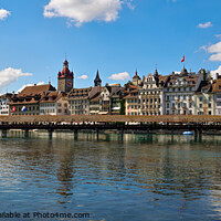 Buy canvas prints of City of Lucerne Switzerland and Lake Lucerne by Erik Lattwein