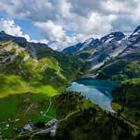 Buy canvas prints of Wonderful Mountain Lake in the Swiss Alps by Erik Lattwein