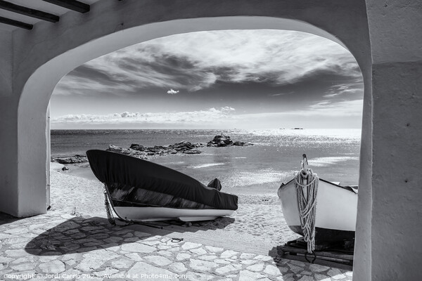 Window to the Sea - CR2103-4850-BW Picture Board by Jordi Carrio