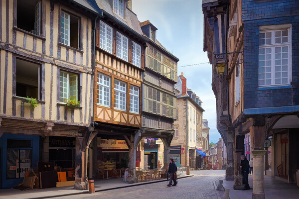 Medieval streets of Dinan, Brittany, France - 3 Picture Board by Jordi Carrio