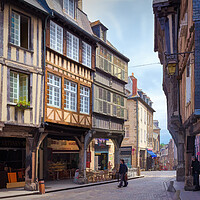 Buy canvas prints of Medieval streets of Dinan, Brittany, France - 3 by Jordi Carrio