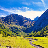 Buy canvas prints of Majestic Aran Valley Mountains - C1509-3131-PIN-R by Jordi Carrio