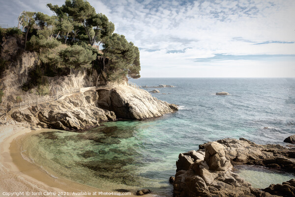 Cove of Roca del Paller - Des-saturated Edition Picture Board by Jordi Carrio